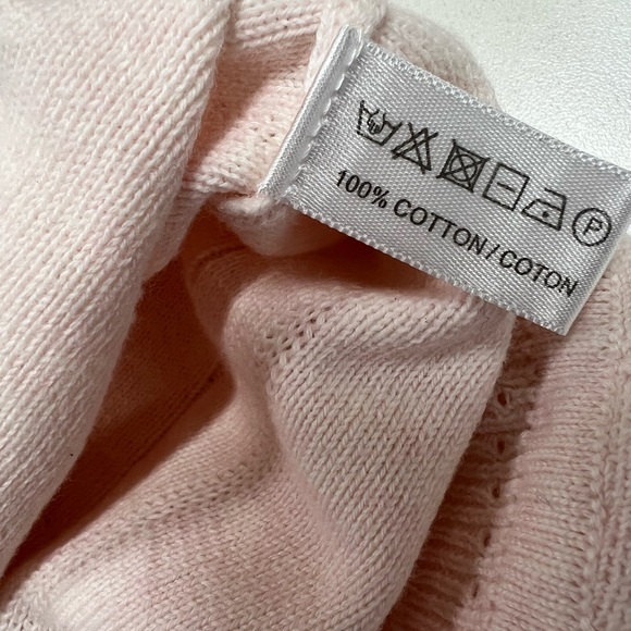 Lisa Todd Baby Pink Tie Sleeve Detail Cotton Sweater Size Small - Picture 4 of 9